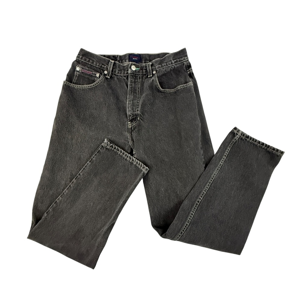 Vintage Y2K Tommy Hilfiger Freedom Jeans‎ Mens 30x31 Black Straight Leg USA 1999
